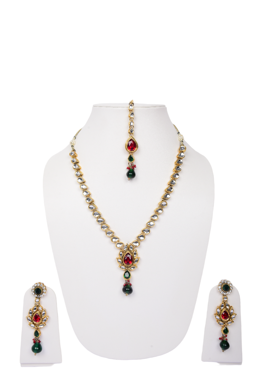 Infy Fashion Royal Grace kundan Jewelry Set – Dazzle in Gold-Plated Elegance for Every Festive Occasion